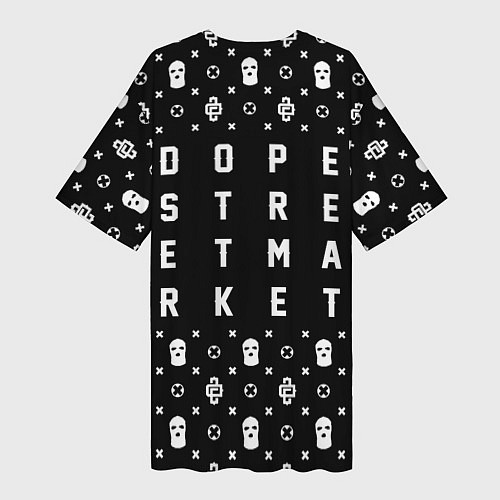 Женская длинная футболка Black Dope Camo Dope Street Market / 3D-принт – фото 2