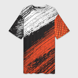 Женская длинная футболка БЕЛО-РЫЖИЙ ГРАНЖ