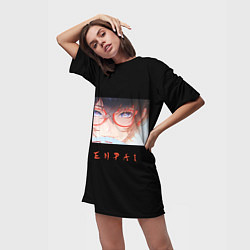 Футболка женская длинная Senpai art, цвет: 3D-принт — фото 2