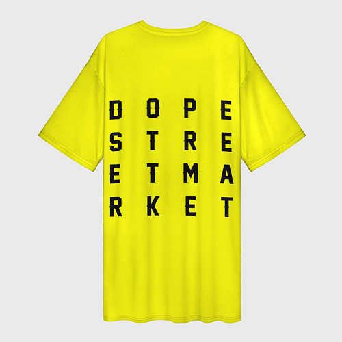Женская длинная футболка Узор Yellow Jorman Air Dope Street Market / 3D-принт – фото 2