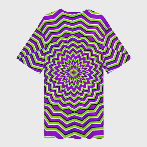 Женская длинная футболка Оптическая Иллюзия Движение Цветка / 3D-принт – фото 2
