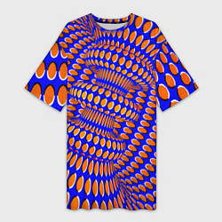Женская длинная футболка Оптическая Иллюзия Движение Карусели