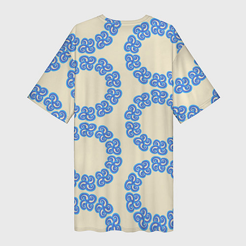 Женская длинная футболка Круговой орнамент из цветка / 3D-принт – фото 2