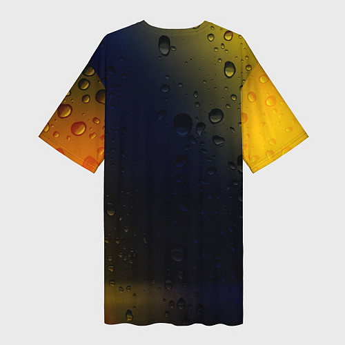 Женская длинная футболка РЕНО Дождь / 3D-принт – фото 2