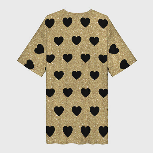 Женская длинная футболка Лалафанфан с сердцах / 3D-принт – фото 2