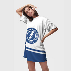 Футболка женская длинная Tampa Bay Lightning NHL, цвет: 3D-принт — фото 2