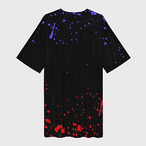 Женская длинная футболка SUZUKI брызги красок / 3D-принт – фото 2