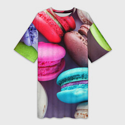 Женская длинная футболка Colorful Macaroons