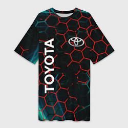 Женская длинная футболка Toyota соты
