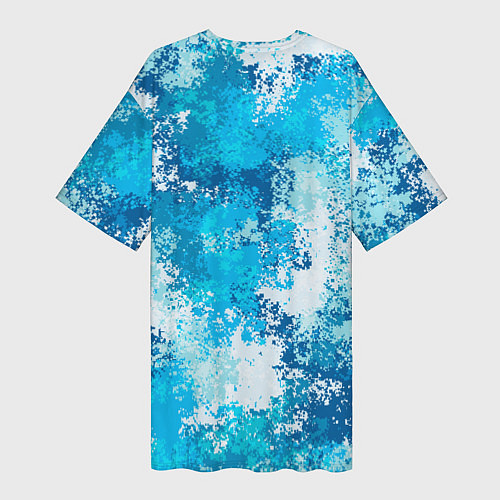 Женская длинная футболка Спортивный камуфляж Пикси - Лагуна / 3D-принт – фото 2