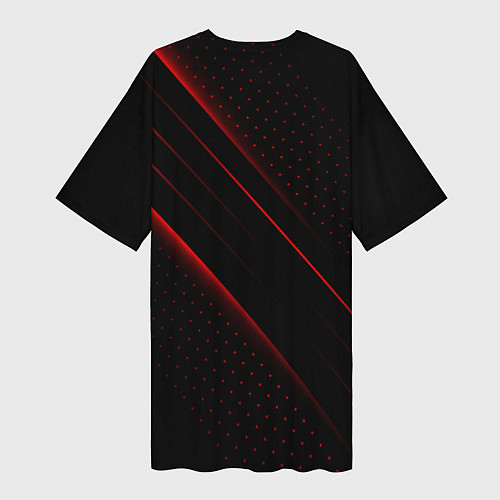 Женская длинная футболка LEXUS ЛЕКСУС КРАСНЫЕ ЛИНИИ / 3D-принт – фото 2