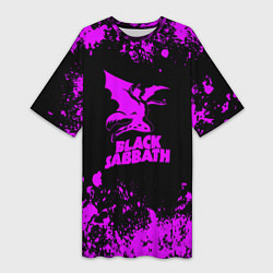 Футболка женская длинная Black Sabbath metal, цвет: 3D-принт