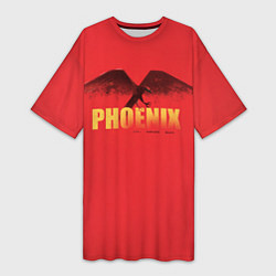 Футболка женская длинная Фантастические Твари Phoenix, цвет: 3D-принт