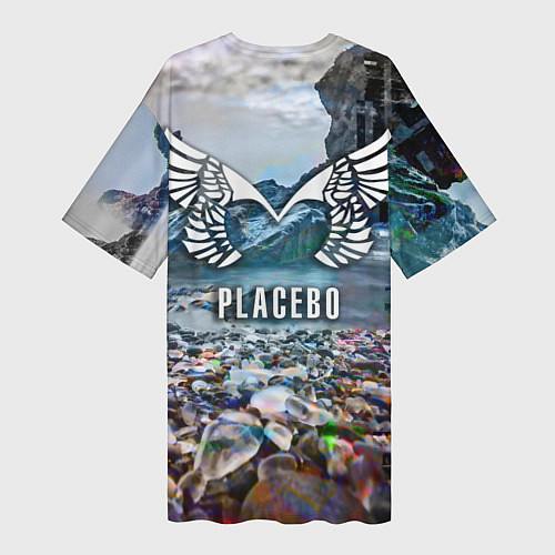 Женская длинная футболка Placebo - Never Let Me Go / 3D-принт – фото 2