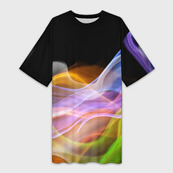 Женская длинная футболка Цветной дым Color pattern