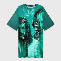 Женская длинная футболка Placebo - turquoise