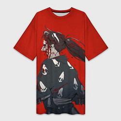 Футболка женская длинная Кричащий Хяккимару, цвет: 3D-принт