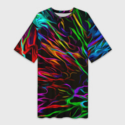 Женская длинная футболка Neon pattern Vanguard