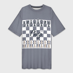 Женская длинная футболка Lets play chess
