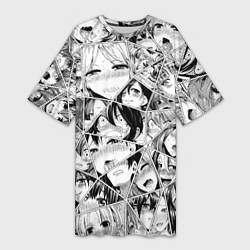 Женская длинная футболка Manga Ahegao 2 0