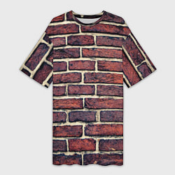 Футболка женская длинная Brick Wall, цвет: 3D-принт