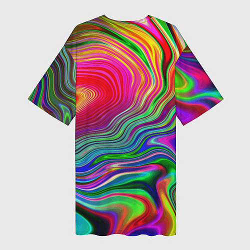 Женская длинная футболка Expressive pattern Neon / 3D-принт – фото 2