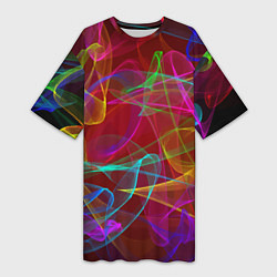 Женская длинная футболка Color neon pattern Vanguard