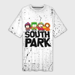 Футболка женская длинная Южный парк мультфильм - персонажи South Park, цвет: 3D-принт