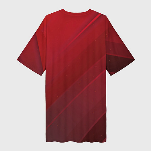 Женская длинная футболка Полосы На красном Фоне / 3D-принт – фото 2