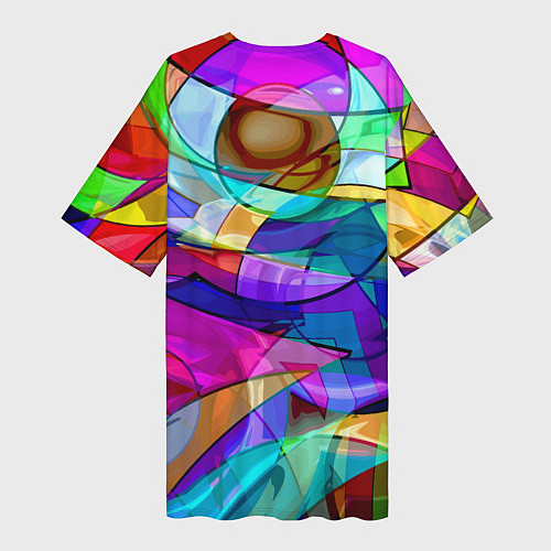 Женская длинная футболка Геометрический паттерн Абстракция / 3D-принт – фото 2
