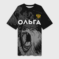 Женская длинная футболка Ольга Россия Медведь