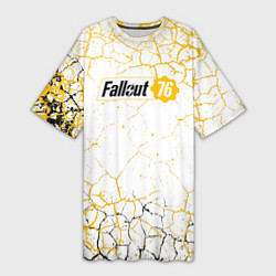 Женская длинная футболка Fallout 76 Жёлтая выжженная пустошь
