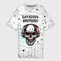 Женская длинная футболка Gayazovs Brothers ЧЕРЕП Краска
