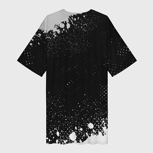 Женская длинная футболка 30 Seconds to Mars КОТ Краска / 3D-принт – фото 2