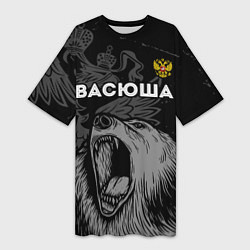 Женская длинная футболка Васюша Россия Медведь