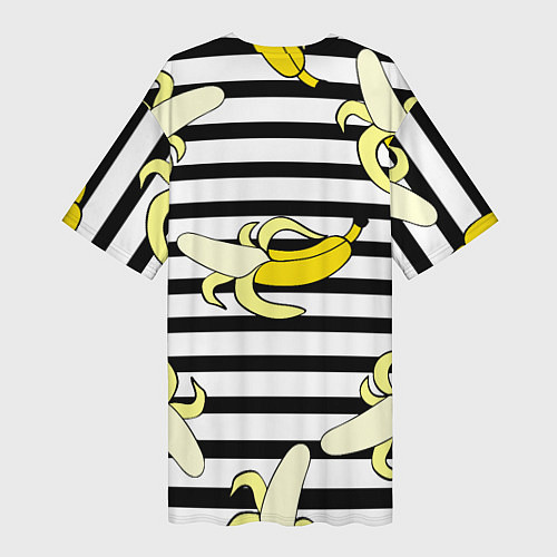 Женская длинная футболка Banana pattern Summer / 3D-принт – фото 2