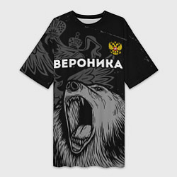 Женская длинная футболка Вероника Россия Медведь