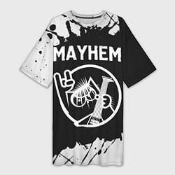 Футболка женская длинная Mayhem КОТ Краска, цвет: 3D-принт