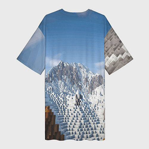 Женская длинная футболка Minecraft Mountains Video game / 3D-принт – фото 2