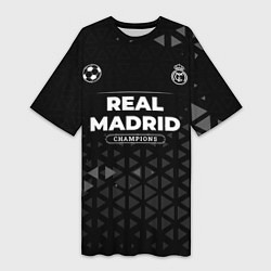 Футболка женская длинная Real Madrid Форма Champions, цвет: 3D-принт