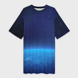 Женская длинная футболка Планета вид из космоса