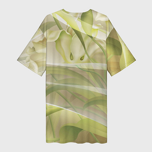 Женская длинная футболка Абстрактные ирисы / 3D-принт – фото 2