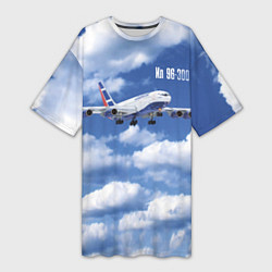 Женская длинная футболка Самолет Ил 96-300