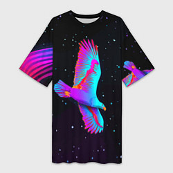 Женская длинная футболка Eagle Space Neon