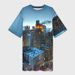 Женская длинная футболка Городские будни