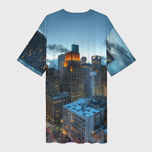 Женская длинная футболка Городские будни / 3D-принт – фото 2