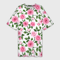 Женская длинная футболка Распустившиеся розы