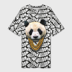 Футболка женская длинная Panda Look, цвет: 3D-принт