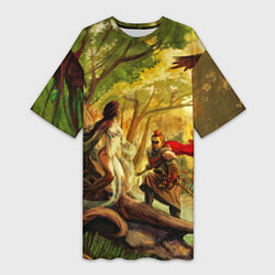Женская длинная футболка Женщина-дерево