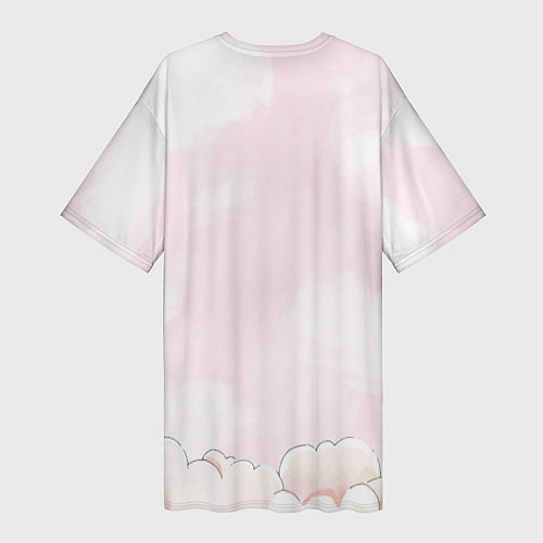 Женская длинная футболка Поросенок летит на шарике / 3D-принт – фото 2